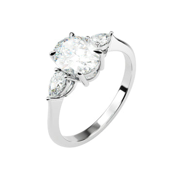18kt White Gold Solitaire Brilliant Round Pear Shoulders