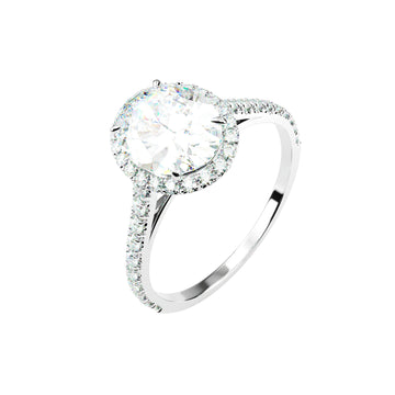 18kt White Gold Classic Oval Halo