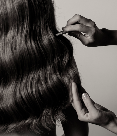Hair being held