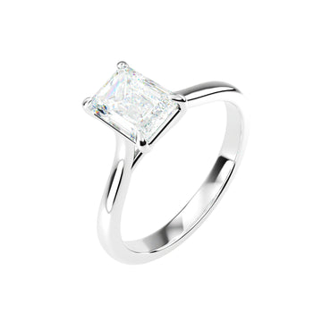 Platinum Solitaire Emerald Cut