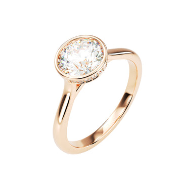 18kt Rose Gold Solitaire Brilliant Round Bezel Set