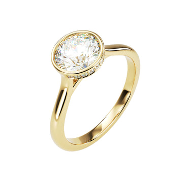 18kt Yellow Gold Solitaire Brilliant Round Bezel Set