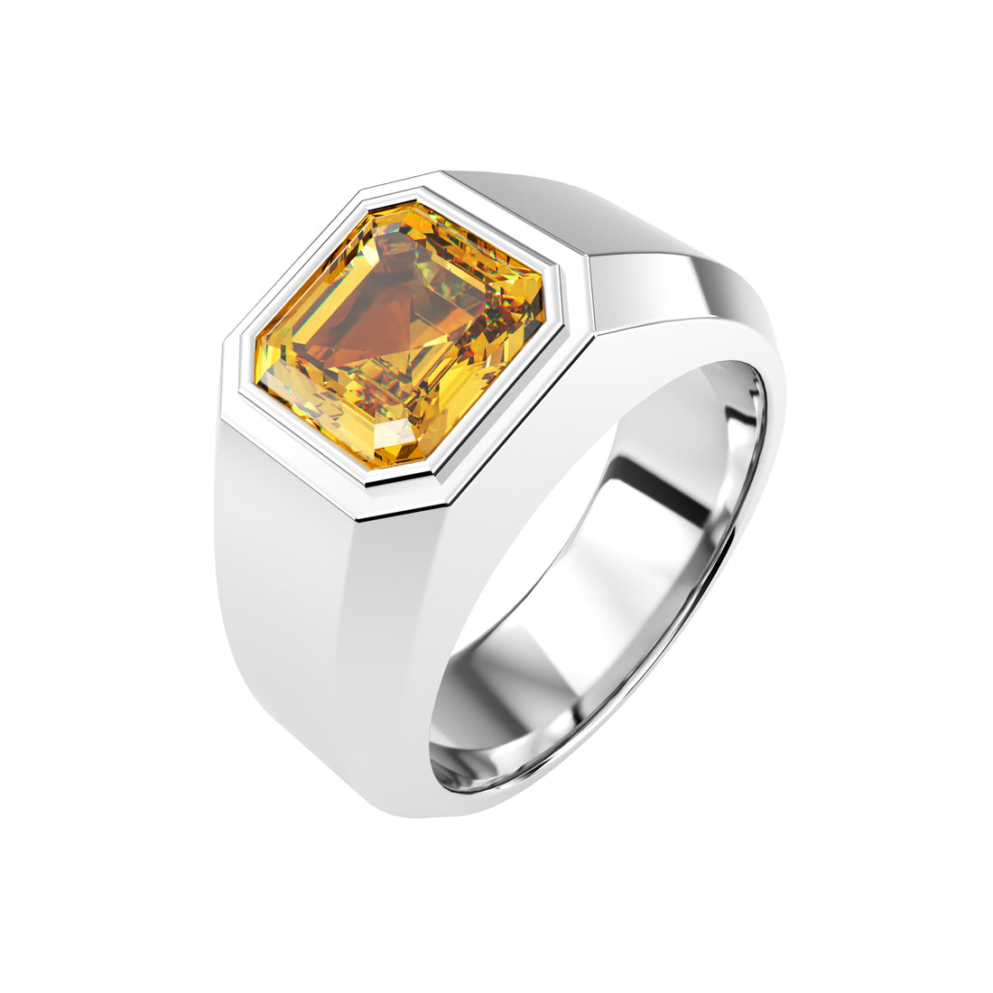 Platinum Solitaire Asscher Cut Men