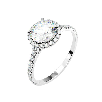 18kt White Gold Classic Round Halo
