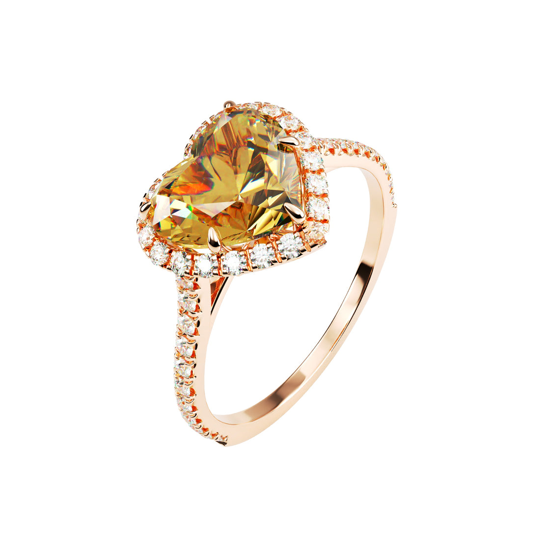 18kt Rose Gold Classic Heart Halo