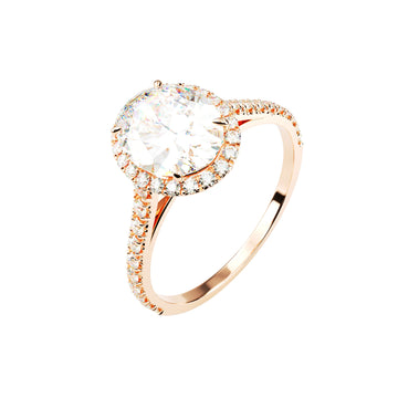 18kt Rose Gold Classic Round Halo