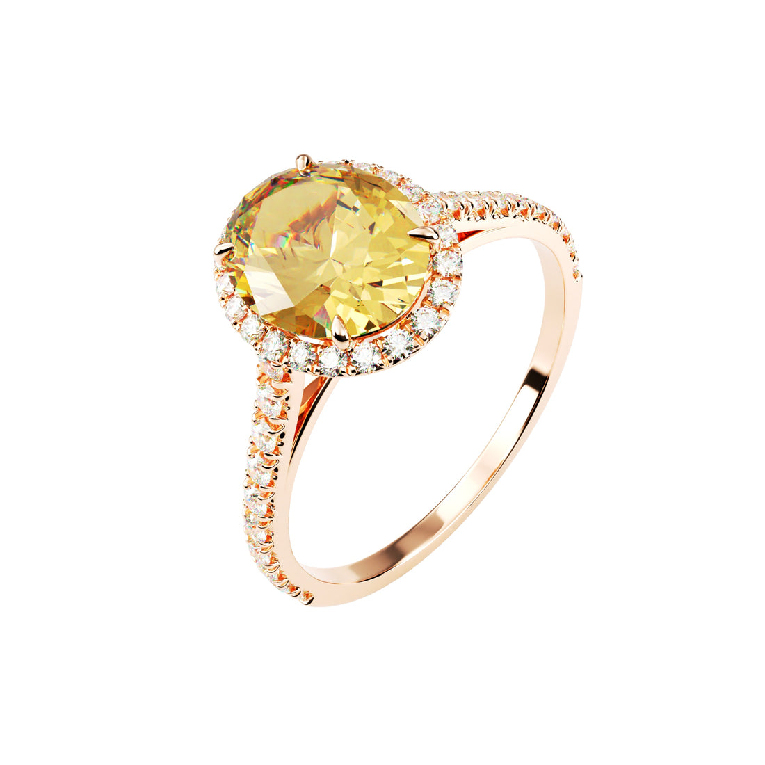 18kt Rose Gold Classic Round Halo