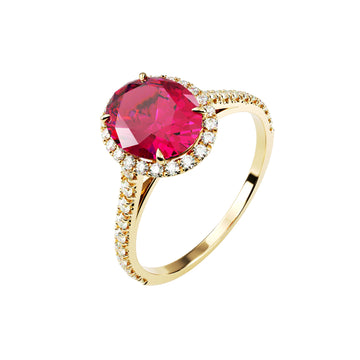 18kt Yellow Gold Classic Oval Halo